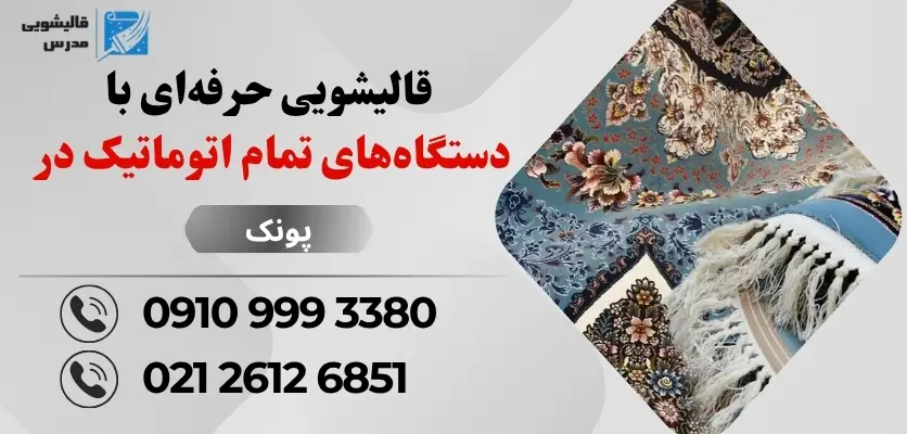 قالیشویی حرفه ای با دستگاه های تمام اتوماتیک در پونک