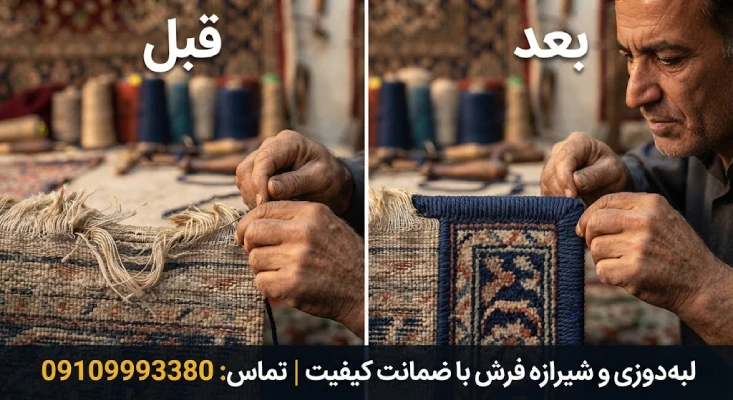 نمونه لبهدوزی فرش