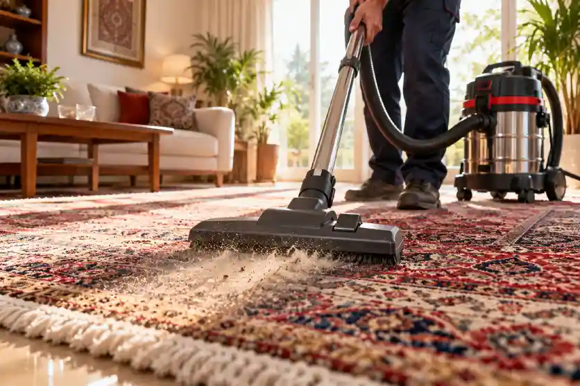 روش صحیح غبارگیری خانگی فرش بین دو نوبت شستشو